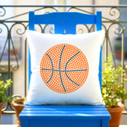 Basketbalový míč z teček - den tečky - polštář s potiskem