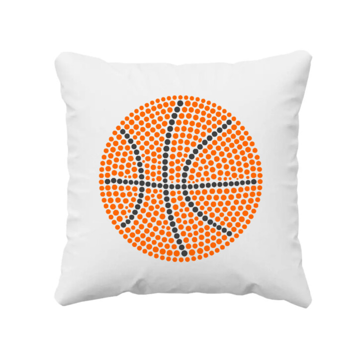 Basketbalový míč z teček - den tečky - polštář s potiskem