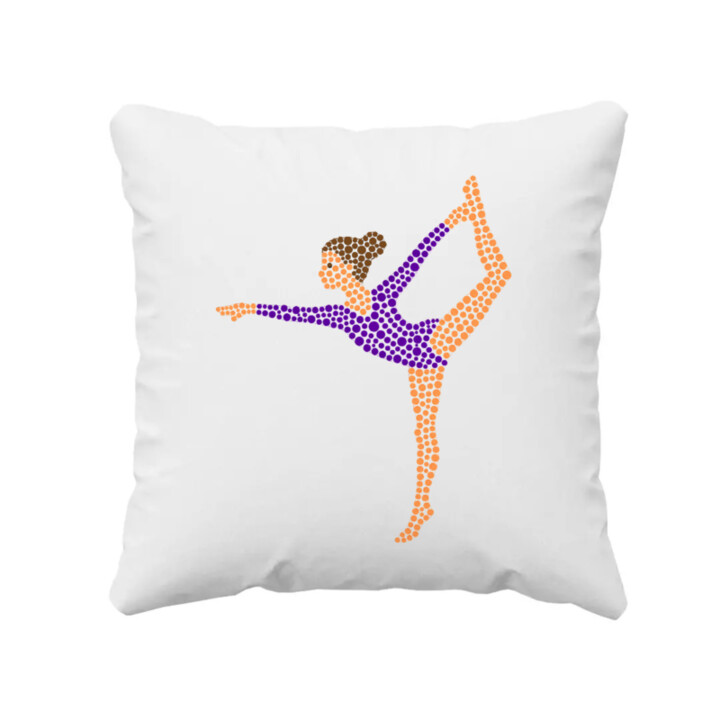 Akrobatka z teček - den tečky - polštář s potiskem