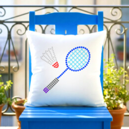 Badminton z teček - den tečky - polštář s potiskem