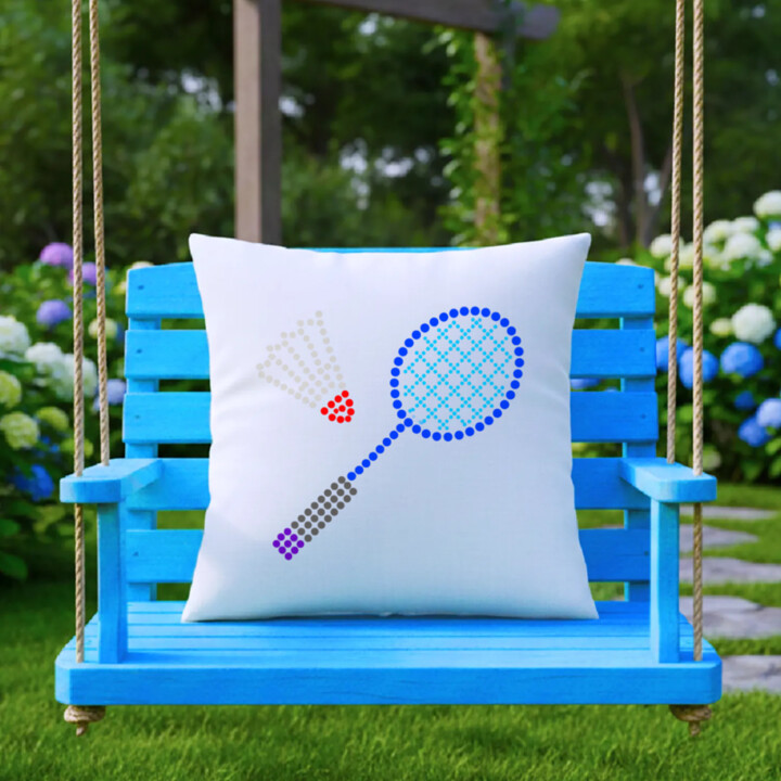 Badminton z teček - den tečky - polštář s potiskem