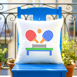 Stolní tenis z teček - den tečky - polštář s potiskem