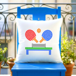Stolní tenis z teček - den tečky - polštář s potiskem