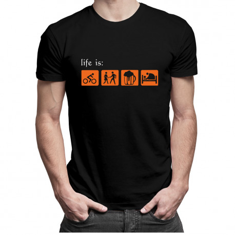 Life Is: ride, chat up, drink, fuck - pánské tričko s potiskem