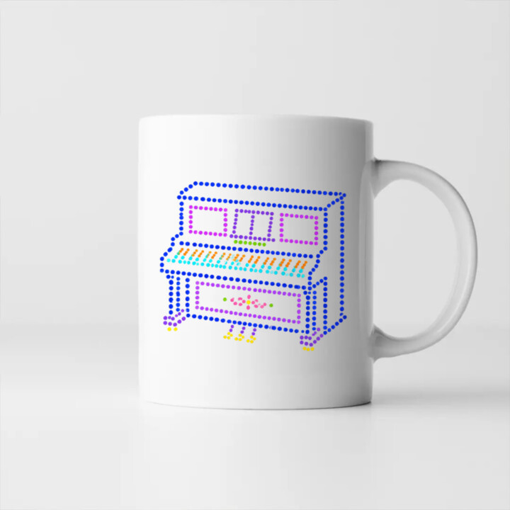 Piano z teček - den tečky - hrnek s potiskem