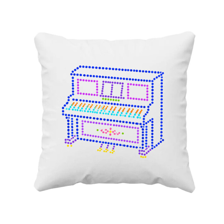 Piano z teček - den tečky - polštář s potiskem