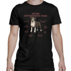 Anatomie staffordshirského teriéra - pánské tričko s potiskem