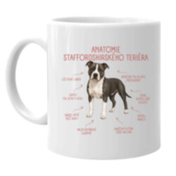 Anatomie staffordshirského teriéra - hrnek s potiskem