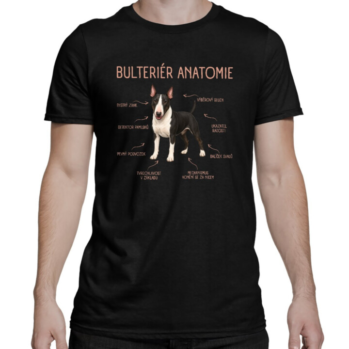 Anatomie bulteriéra - pánské tričko s potiskem