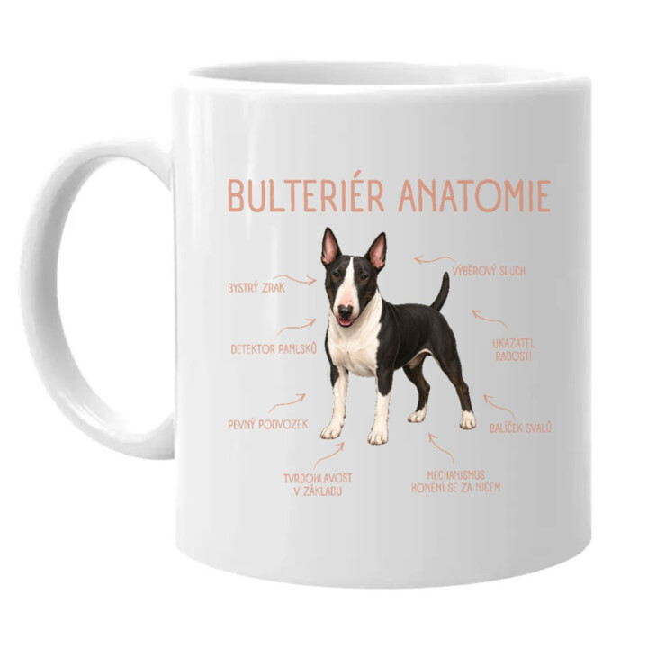 Anatomie bulteriéra - hrnek s potiskem