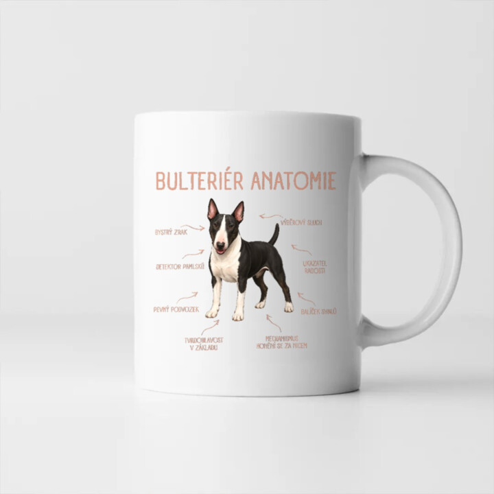 Anatomie bulteriéra - hrnek s potiskem