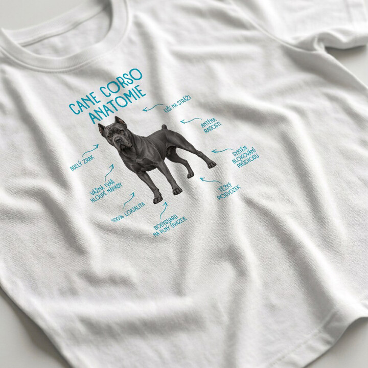 Anatomie cane corso - pánské tričko s potiskem