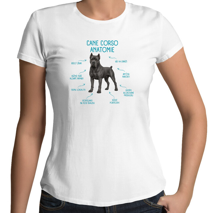 Anatomie cane corso - dámské tričko s potiskem
