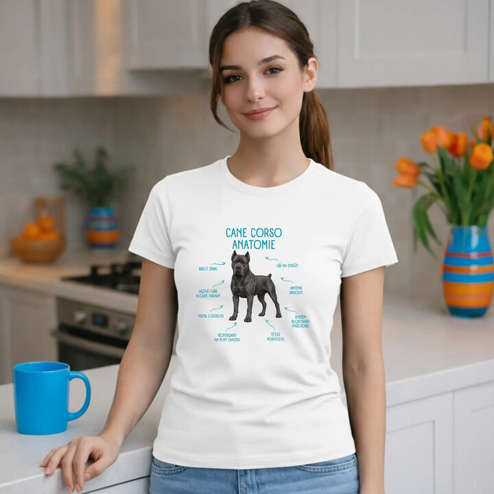 Anatomie cane corso - dámské tričko s potiskem