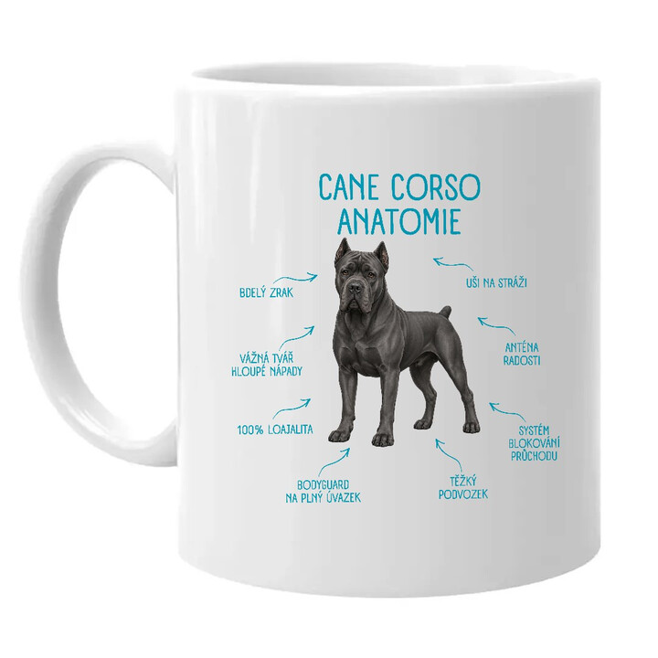 Anatomie cane corso - hrnek s potiskem