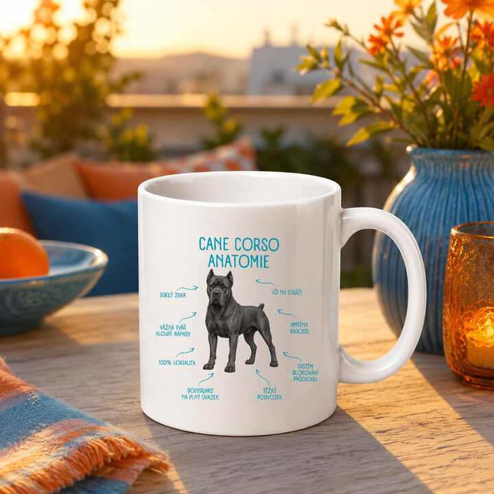 Anatomie cane corso - hrnek s potiskem
