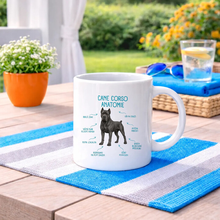 Anatomie cane corso - hrnek s potiskem