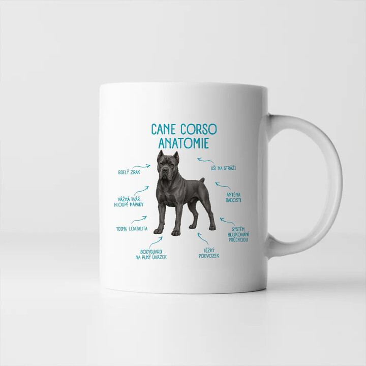 Anatomie cane corso - hrnek s potiskem