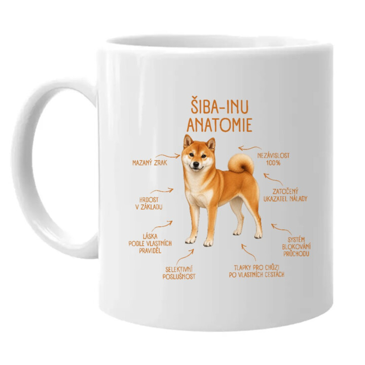 Anatomie šiba-inu - hrnek s potiskem