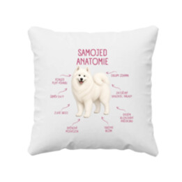 Anatomie samojeda - polštář s potiskem