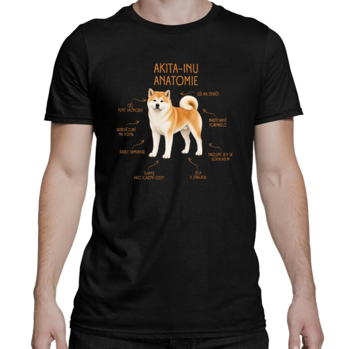 Anatomie akita-inu - pánské tričko s potiskem