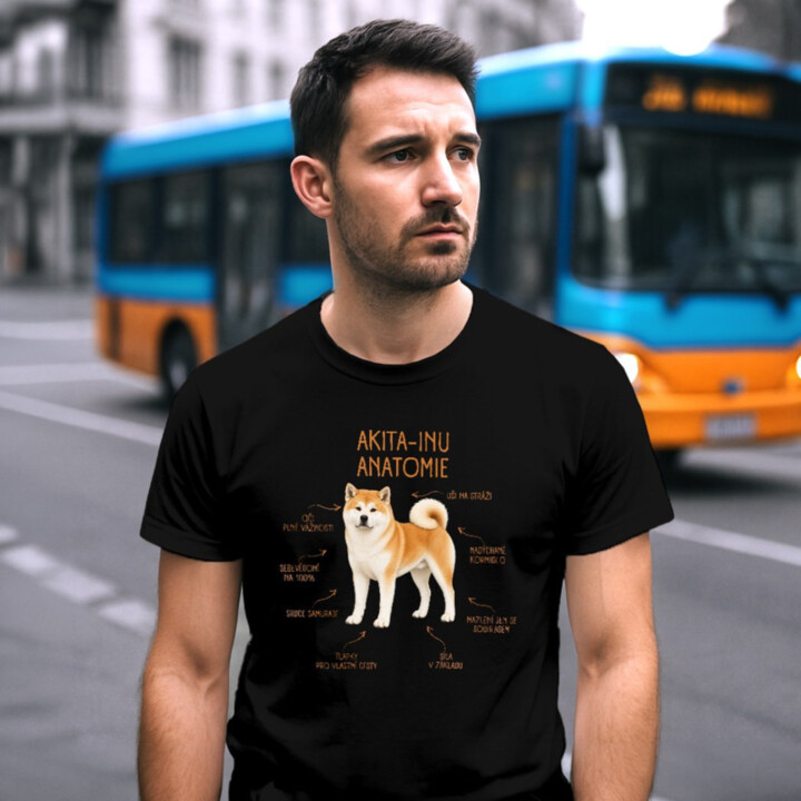 Anatomie akita-inu - pánské tričko s potiskem