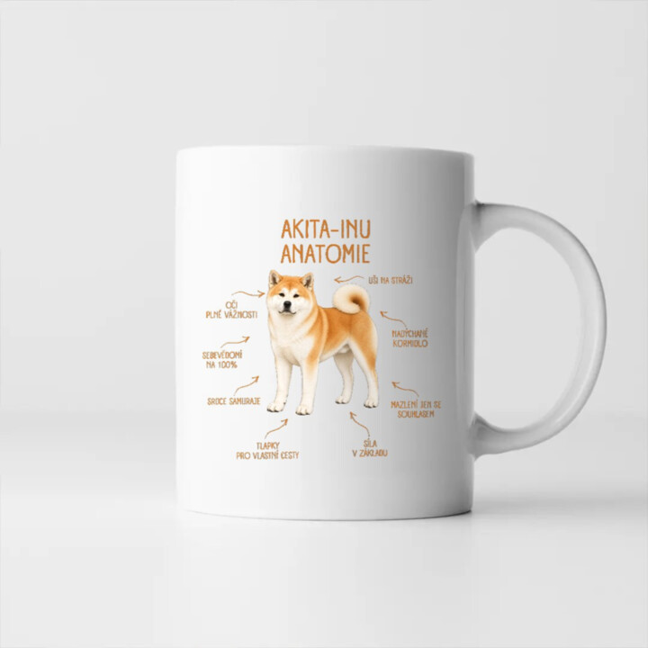 Anatomie akita-inu - hrnek s potiskem