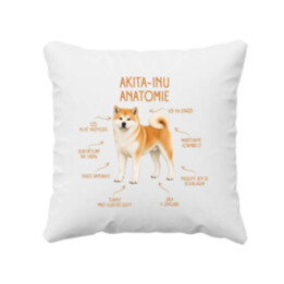 Anatomie akita-inu - polštář s potiskem