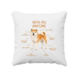Anatomie akita-inu - polštář s potiskem