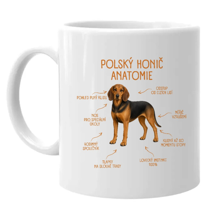 Anatomie polského honiče - hrnek s potiskem