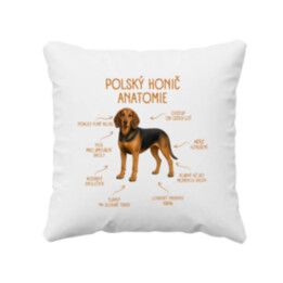 Anatomie polského honiče - polštář s potiskem