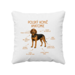 Anatomie polského honiče - polštář s potiskem