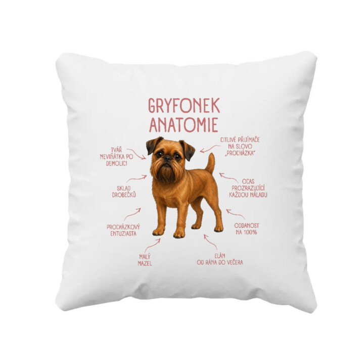 Anatomie gryfonka - polštář s potiskem