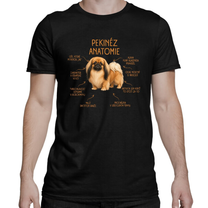 Anatomie pekinéze - pánské tričko s potiskem