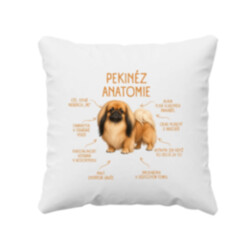 Anatomie pekinéze - polštář s potiskem