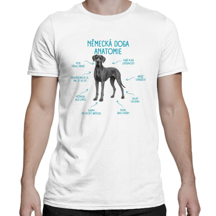 Anatomie německé dogy - pánské tričko s potiskem