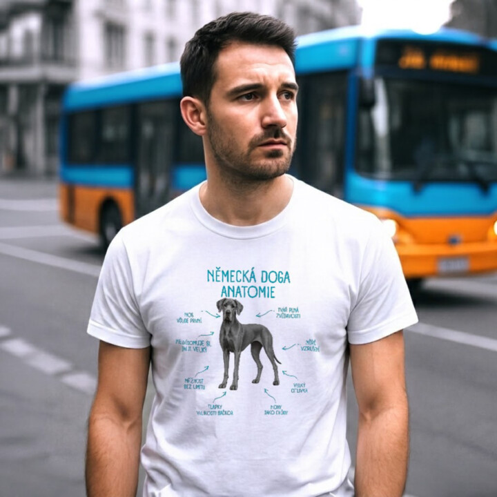 Anatomie německé dogy - pánské tričko s potiskem