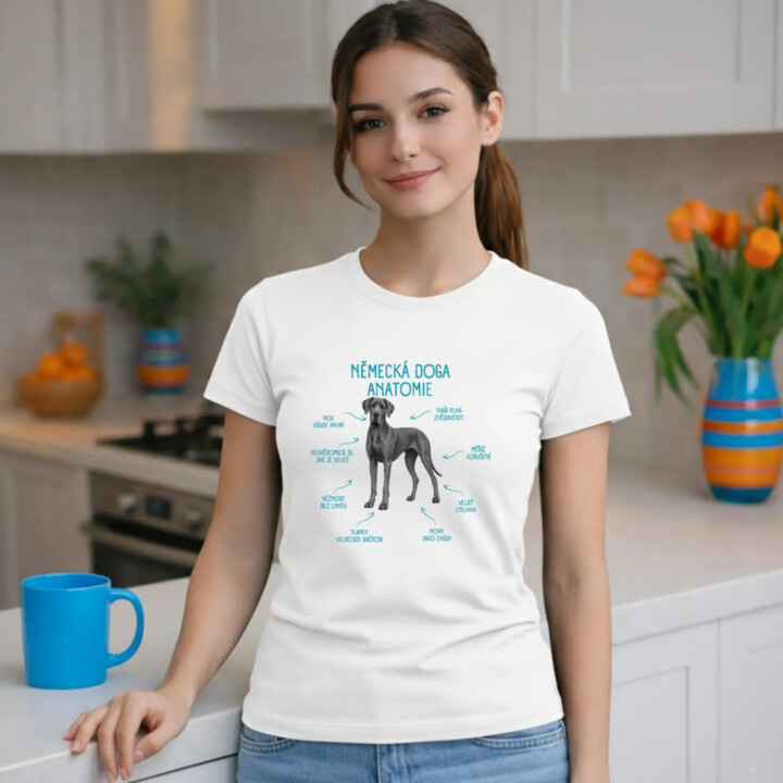 Anatomie německé dogy - dámské tričko s potiskem