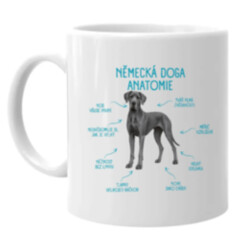 Anatomie německé dogy - hrnek s potiskem