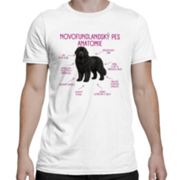 Anatomie novofundlandského psa - pánské tričko s potiskem