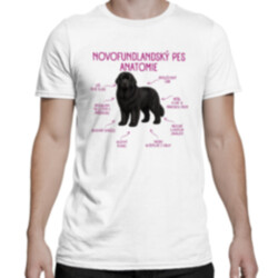 Anatomie novofundlandského psa - pánské tričko s potiskem