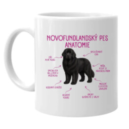 Anatomie novofundlandského psa - hrnek s potiskem
