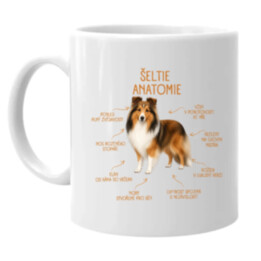 Anatomie šeltie - hrnek s potiskem
