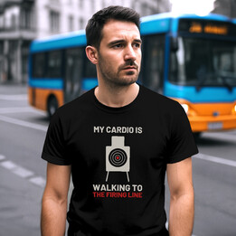 My cardio is walking to the firing line - pánské tričko pro střelce