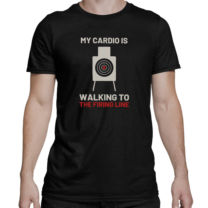 My cardio is walking to the firing line - pánské tričko pro střelce