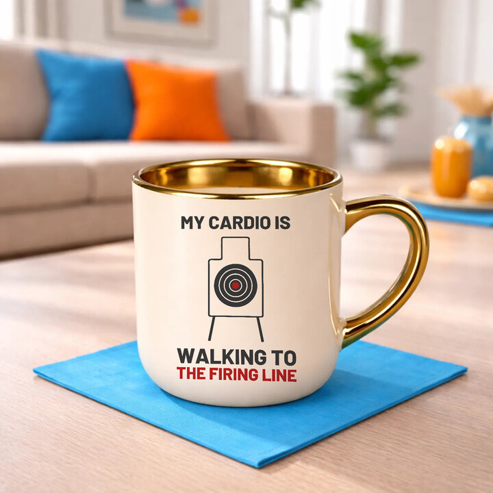 My cardio is walking to the firing line - elegantní hrnek pro střelce