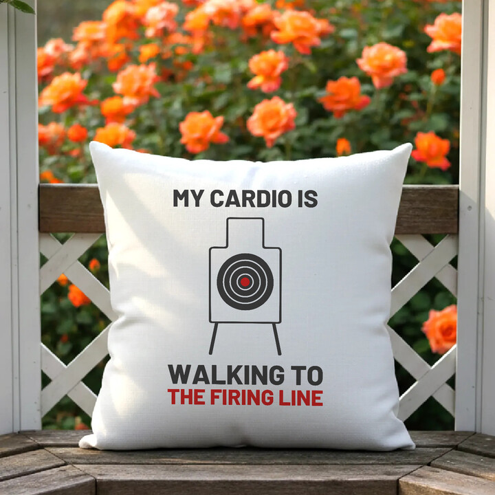 My cardio is walking to the firing line - polštář pro střelce