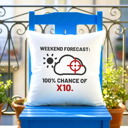 Weekend forecast: 100% chance of X10 - polštář pro střelce