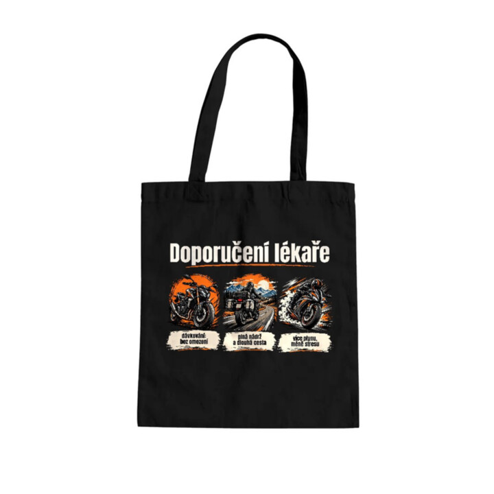 Doporučení lékaře pro motorkáře - taška s potiskem