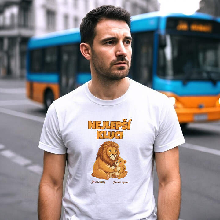 Nejlepší kluci - lvi se jmény - pánské tričko s potiskem - personalizovaný produkt